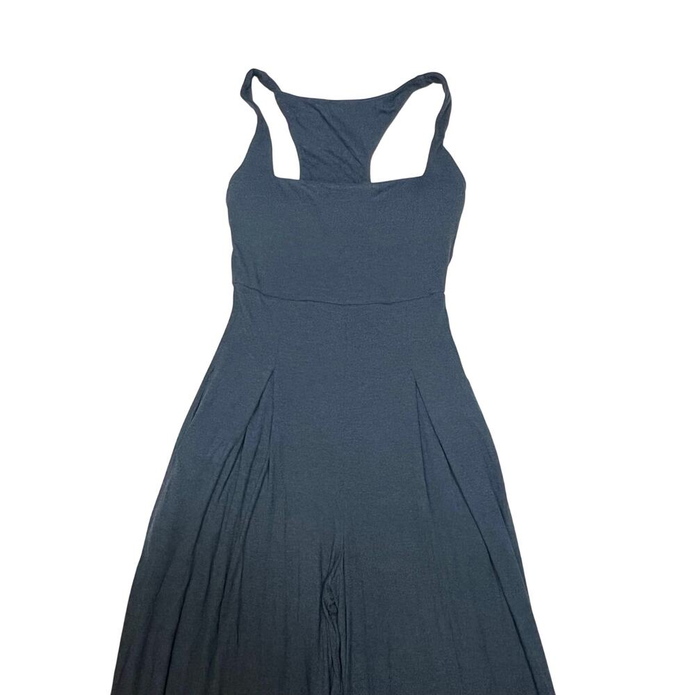 Popflex Go With The Flow Jumpsuit Wide Leg Stormy Weather Blue Pockets XS Tall - Picture 6 of 12